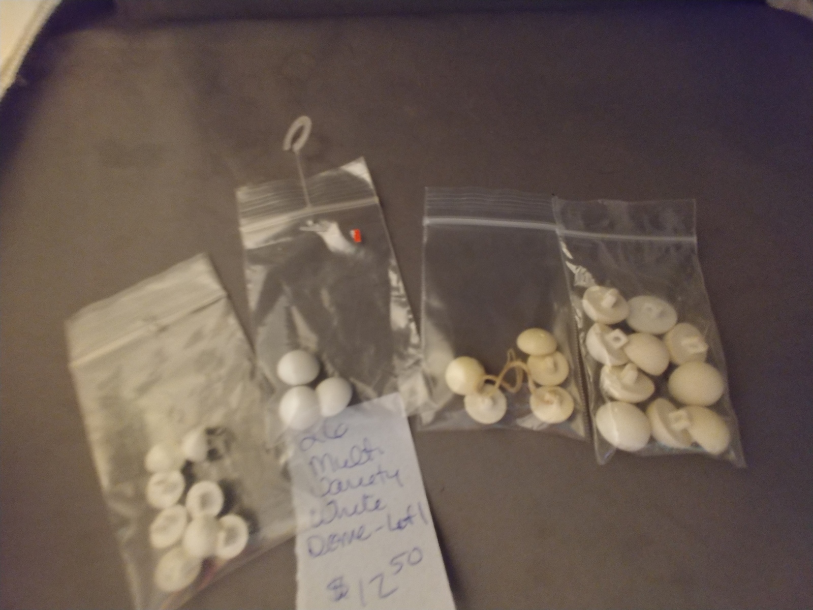 26 Multi Variety and Size Dome White Shank Sewing Buttons Lot 1 - $12.50