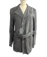 Giorgio Armani Grey Soft Leather Belted Jacket Size 48 IT / 38 US Retail... - $416.79 CAD