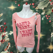 NWT Y2K Vintage SUPER RARE Pink Graphic Long Sleeve Tee SANTA BABY, I WA... - $163.34