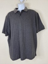 Haggar Men Size L Gray Weave Pattern Polo Shirt Short Sleeve - $7.56