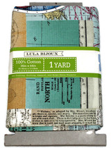 1 Yard Piece World Maps Travel Lula Bijoux Quilters Cotton Fabric Precut M208.51 - £13.61 GBP