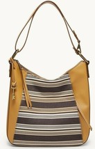 Fossil Talia Hobo Crossbody Shoulder Bag Tan Stripes SHB2778558 $228 Retail - £62.50 GBP