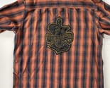 Harley Davidson Orange Black Plaid Button Up Shirt - Oak Leaf Patch - Si... - £38.54 GBP