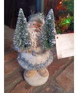 Bethany Lowe Christmas &quot;Silver Tinsel Santa With Trees&quot; LO5673 Retired! - $49.99
