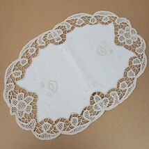 Vintage Embroidery Table Runner Dresser Doily Beige 16x11 Inch Oval - $12.00 Vintage Embroidery Table Runner Dresser Doily Beige 16x11 Inch Oval - $12.00