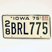 1977 United States Iowa Delaware County Passenger License Plate 28 BRL775 - £13.23 GBP