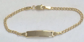 14k yellow Gold Baby Bracelet Christening Baptism Birthday id Personaliz... - $99.99