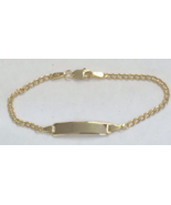 14k yellow Gold Baby Bracelet Christening Baptism Birthday id Personaliz... - $1,903.76 MXN