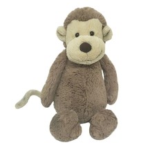 12&quot; Jellycat Floppy Baby Brown &amp; Tan Monkey Bashful Stuffed Animal Plush Toy - £18.98 GBP
