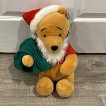 New Vintage 1995 Disney Winnie The Pooh Santa "Christmas At Our House" Plush - $61.82