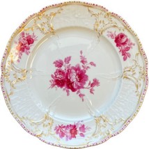 Antique KPM Royal Berlin Lunch Plate Hand Painted Floral Bouquet Raspberry 8-3/4 - £93.21 GBP