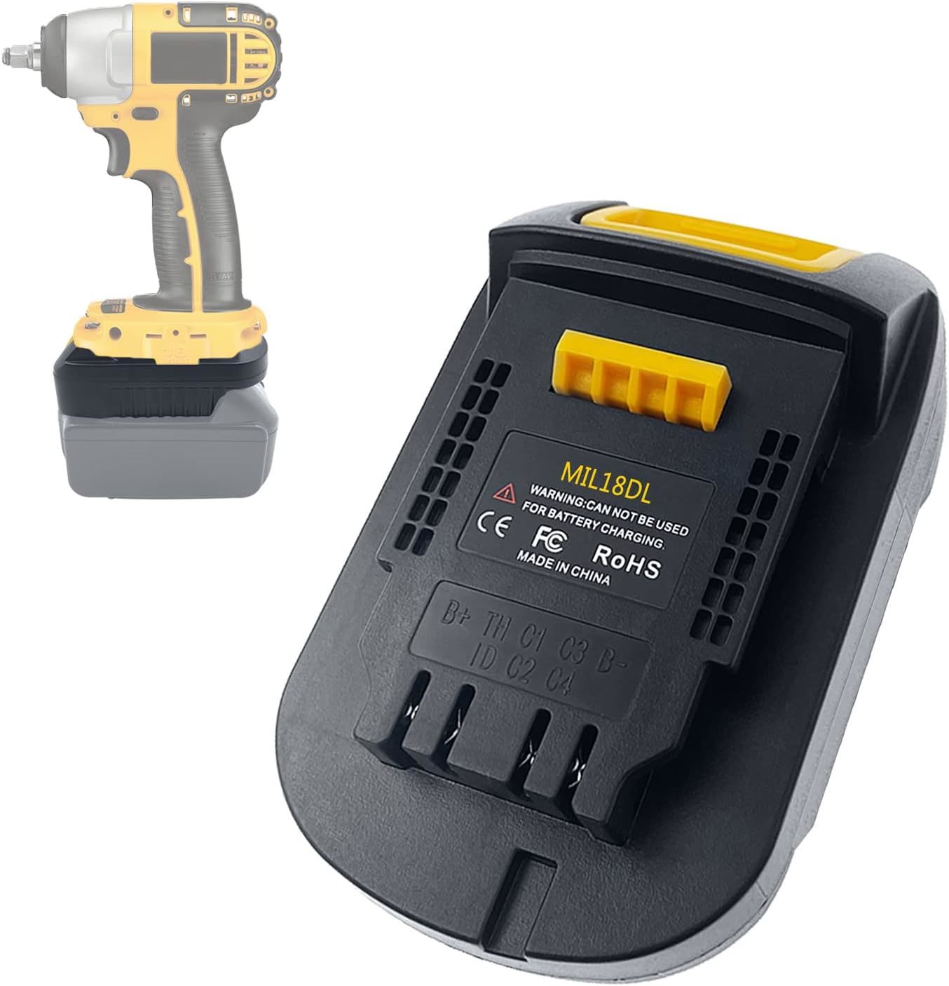 Milwaukee To Dewalt Li-Ion Battery 20V Max Xr Converter With Mil18Dl Ada... - $32.57