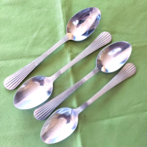Gibson Stainless Caprice Pattern Lot of 4 Soup Spoons 18/0 China 7 3/8&quot; - £9.46 GBP