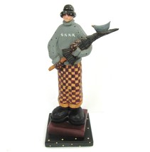 Vtg WILLIRAYE Studios Boy In Sweater Figurine Holding xnas Tree with Bird WW2302 - £19.37 GBP