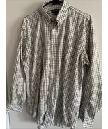 Lands’ End Men’s Tall 17-36 Long Sleeved White With Green And Pink Plaid... - $218.61 MXN