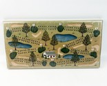 NEW Vtg Solid Wood Cribbage Board Hand Painted Golf Pegs Nova Scotia Art... - $39.99
