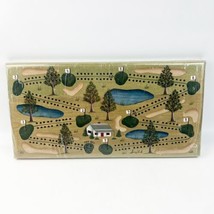 NEW Vtg Solid Wood Cribbage Board Hand Painted Golf Pegs Nova Scotia Artist Sign - £32.16 GBP