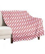 Mondxflaur Hearts Red Throw Blanket Flannel for Living Room Loveseat Off... - $30.17 CAD+