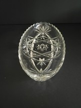 Starburst Floral Oval Dish W.Scalloped Edge Pressed Glass 8.5&quot; x 4&quot; x 1&quot;... - $16.99