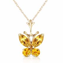 Galaxy Gold GG 14k Yellow Gold 18&quot; Necklace with Citrine Butterfly Pendant - £286.72 GBP