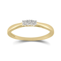 10kt Yellow Gold Round Diamond 3-stone Bridal Wedding Engagement Ring 1/20 Ctw - £229.74 GBP