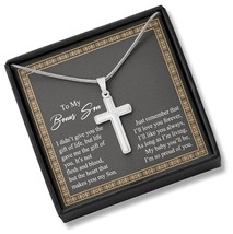 To My Bonus Son Cross Necklace, Inspirational Gift - $128.08