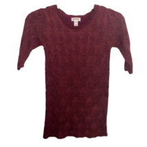 Cat &amp; Jack Girls Sweater Dress Red Knee Length Half Sleeve Scoop Neck Kn... - $11.39