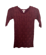 Cat &amp; Jack Girls Sweater Dress Red Knee Length Half Sleeve Scoop Neck Kn... - £8.97 GBP