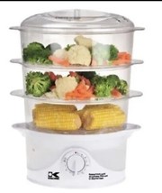 Kalorik Food Steamer 3-Tier Food Basket Rice Cooking Tray 9 Quart White ... - $44.43
