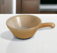 Fire King Iridescent Peach Luster Beehive Vintage USA Oven Ware Bowl with Handle - £18.89 GBP