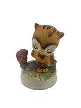 1970&#39;s Napco Porcelain Owl Figurine Bisque 3 Inch Kitsch Napcoware - $10.78