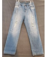 Chico&#39;s Womens Jeans Blue Sz 1.5 So Slimming Girlfriend Slim Leg Crop Di... - $25.71 CAD