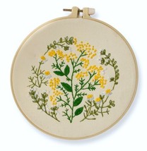 VTG Boho Chic Handcrafted Floral Embroidery Art - 8” Hoop Decor, Plastic... - $24.19