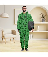 Riddler Riddle Green Questions Flannel Hooded Onesie Pajamas For Adults - £47.25 GBP