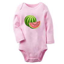Baby Fruit Watermelon Pattern Romper Newborn Bodysuit Kids Jumpsuit Long Outfits - £8.85 GBP