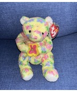 2002 Vintage  Ty Beanie Babies BLOOM Bear 7” Plush Floral Yellow Flowers... - £8.91 GBP