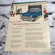 Vintage 1951 Print Ad Ford Car Auto Lady With Driver 50’s Advertising Art - $9.89