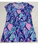 Lilly Pulitzer Shirt Women's Stretch Twilight Blue Short Sleeve Top Size... - $29.98
