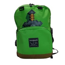 Minecraft Creeper Sword Adventure Kids 17&quot; Green Backpack w/Laptop Pocket-READ - £6.29 GBP