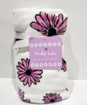 2pc Truly Lou Floral Daisy Bathroom HAND Towels Set - $27.71