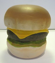Large Vintage Pottery Ceramic Hamburger Cheeseburger Bank - £10.31 GBP
