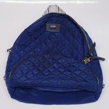 Steve Madden Navy Blue Quilted Nylon Backpack Handbag Purse With Silver ... - $23.65