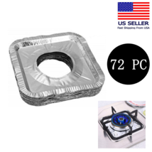 72 Aluminum Foil Square Gas Burner Disposable Bib Liners Stove Covers WH... - $16.82