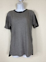 Ann Taylor LOFT Womens Size S Blk/Wht Striped Knit Shirt Short Sleeve - £6.78 GBP