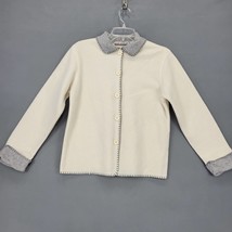 Chinawear Women Jacket Size S White Preppy Fleece Classic Button Up Long... - £10.76 GBP