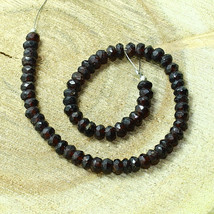 Red Garnet Faceted Rondelle Beads 7.5 inch Natural Loose Gemstone Making Jewelry - £4.38 GBP