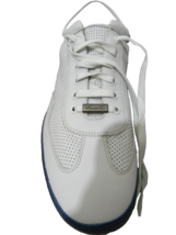 Kenneth Cole Mens White Blue Strap Leather Sneaker Shoes Size US 12 M - $102.49