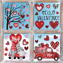 42 PCS Valentine&#39;s Day Window Cling Sticker Gnome Truck Love Trees for Home Part - £19.82 GBP