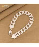 8.5&quot; Cuban link chain 925 sterling silver bracelet,mens  jewelry sbr779 - $411.61 CAD