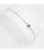 Evil Eye Bracelet-Cross Bracelet-14k Gold Charm Bracelets-Protection Bra... - $304.00